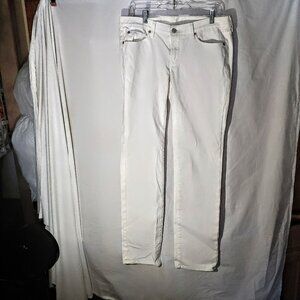 7 For All Mankind Women's Straight White Denim Jeans